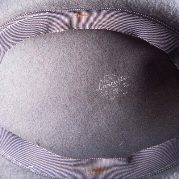 Vintage Lancaster Women's Gray Wool Hat with Sequin - Picture 9 of 12